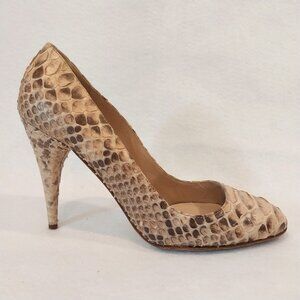 Michael Kors Cairo Genuine Python Skin Pumps Womens 8 Beige Nude Heels Snakeskin